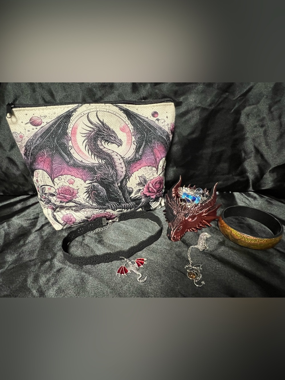 Dragon themed jewelry jar